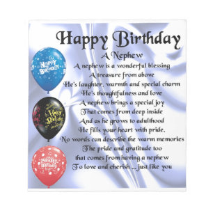 Nephew Poem - Happy Birthday Notepad