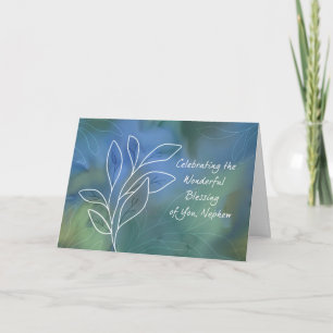 Nephew Religious Birthday Blessings Watercolor Card