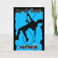 Nephew Silhouette Rock Climbing 30th Birthday Card