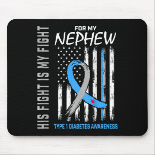 Nephew Type One Diabetes Awareness American Flag B Mouse Mat