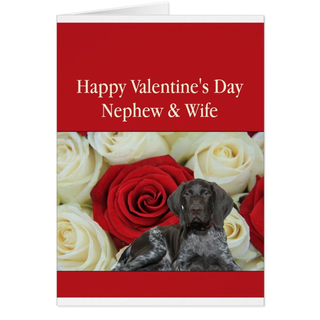 Nephew & Wife Glossy Grizzly Valentine Puppy Love (Front)