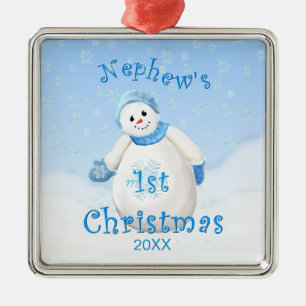 Nephew's 1st Christmas Snowman Ornament