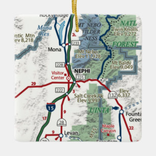 Nephi Utah Map Ceramic Ornament