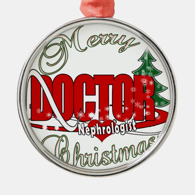 NEPHROLOGIST DOCTOR CHRISTMAS METAL TREE DECORATION (Front)