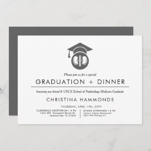 Nephrologist Graduation   Minimalist Invitation