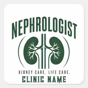 Nephrologist Kidney Care Design Square Sticker