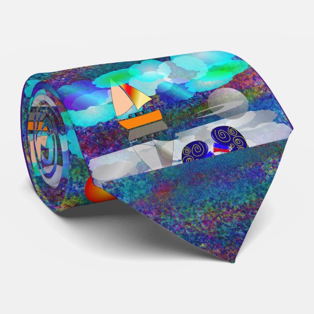 Nephrologist Unique Artsy Sailboat #40 Tie (Rolled)