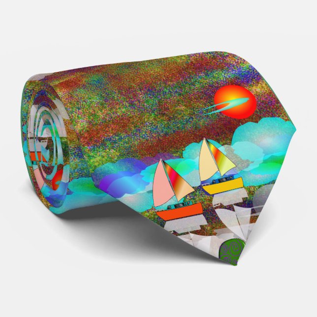 Nephrologist Unique Artsy Sailboat #45 Neck Tie (Rolled)