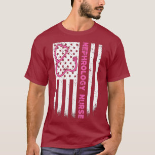 Nephrology Nurse American flag USA Stethoscope T-Shirt