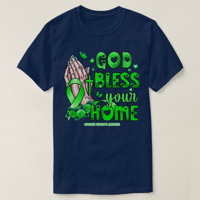 Nephrotic Syndrome Awareness god bless faith hope T-Shirt (Design Front)