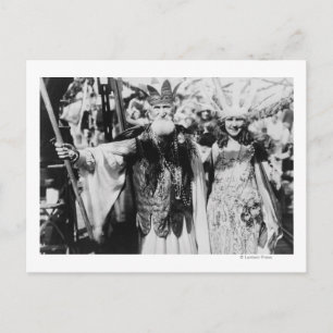 Neptune and Miss America at Carnival Photograph Postcard