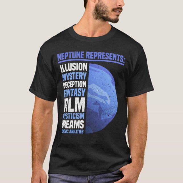 Neptune Astrology Planet Space Lover T-Shirt (Front)
