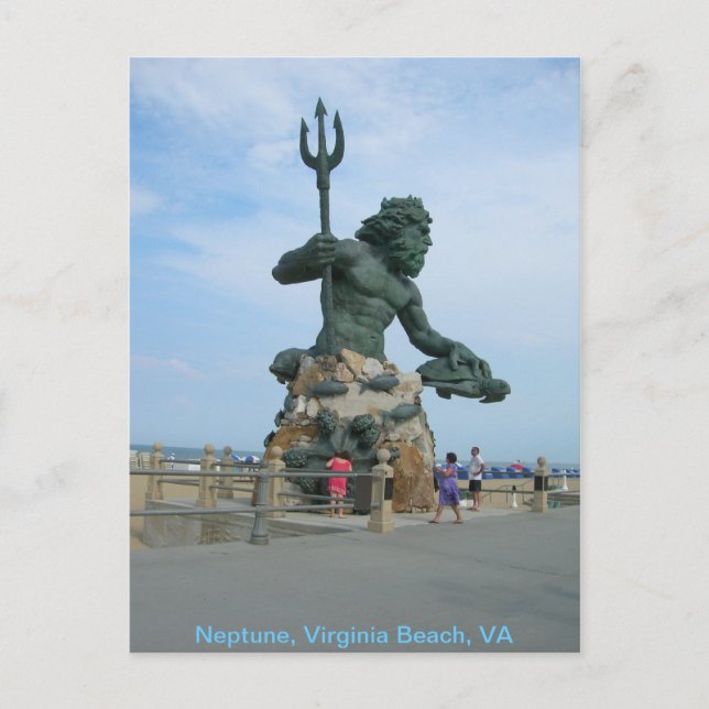 Neptune at Virginia Beach Postcard (Front)