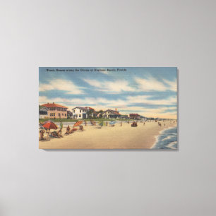 Neptune Beach, FL - View of Ocean Front Homes Canvas Print