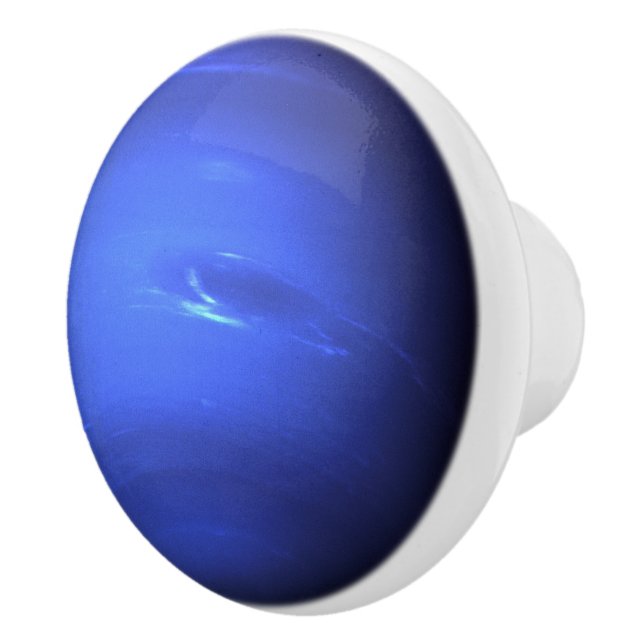 Neptune Beautiful Blue Solar System Planet Pisces Ceramic Knob (Right)