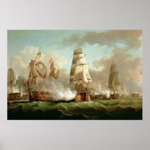 'Neptune' engaged, Trafalgar, 1805 Poster
