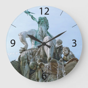 Neptune Fountain in Berlin Large Clock