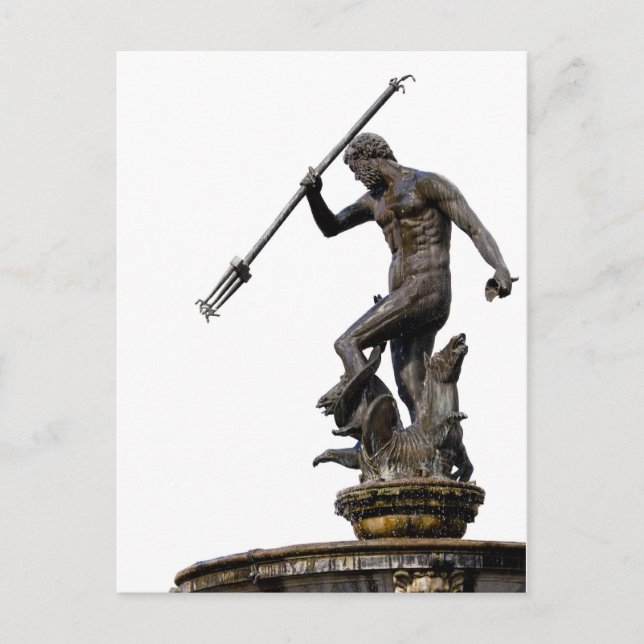 Neptune God of the Sea Statue Postcard (Front)