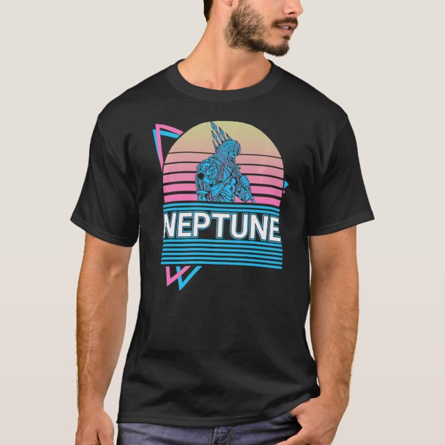 Neptune God of the Seas Ancient Roman Mythology Re T-Shirt (Front)