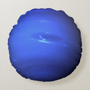 Neptune Planet Photo Space Solar System Rich Blue Round Cushion
