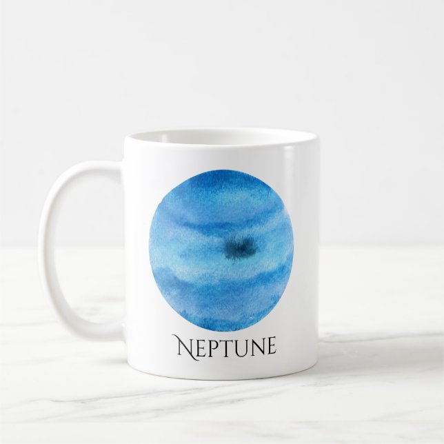 Neptune Planet Watercolor Mug (Left)