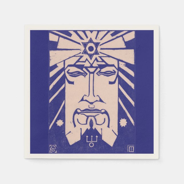 Neptune Poseidon God of Sea Greek Mythology Napkin (Front)