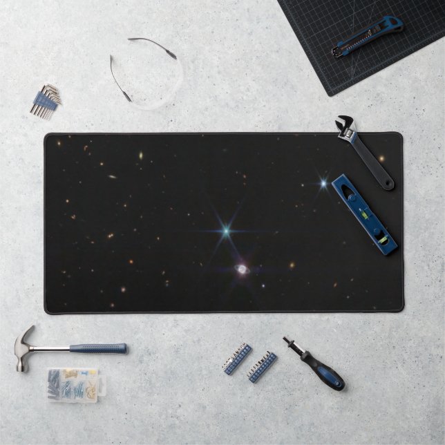 Neptune Ring System hundreds of galaxies Webb Desk Mat (Workstation)