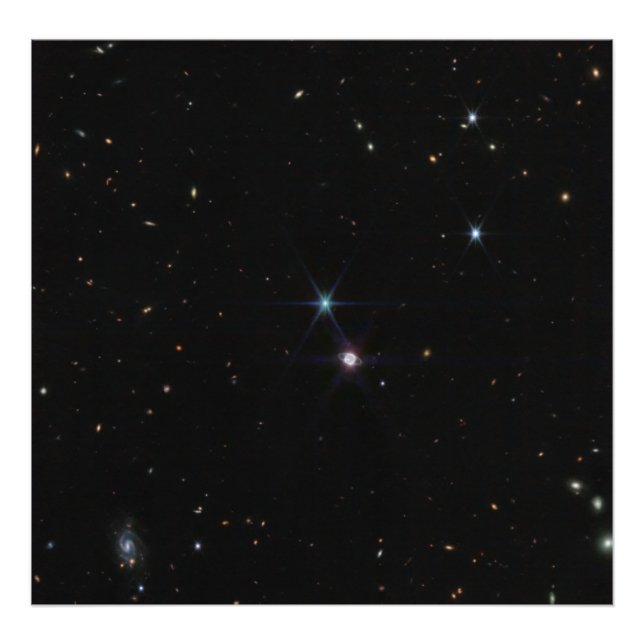 Neptune Ring System hundreds of galaxies Webb Photo Print (Front)