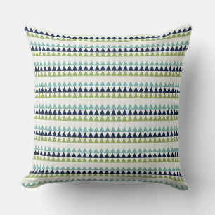 Neptune, Seashell, Green and Navy triangles Cushion