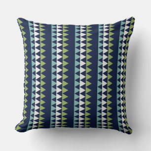 Neptune, Seashell, Green and Navy triangles   Cushion