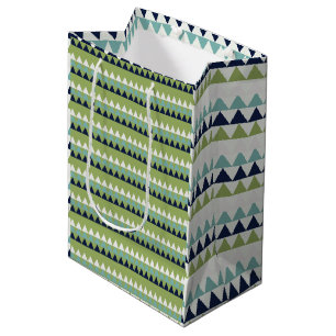Neptune, Seashell, Green and Navy triangles Medium Gift Bag