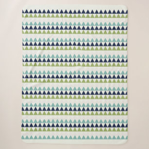 Neptune, Seashell, Green and Navy triangles Sherpa Blanket
