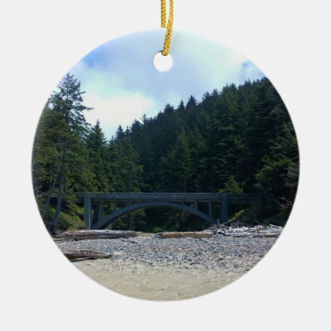 Neptune State Park, OR Ceramic Tree Decoration (Front)