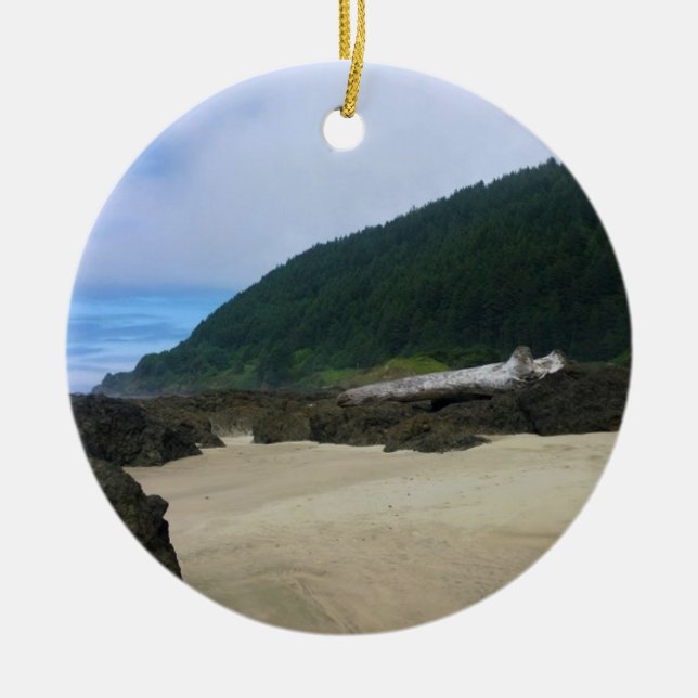 Neptune State Park, OR Ceramic Tree Decoration (Front)