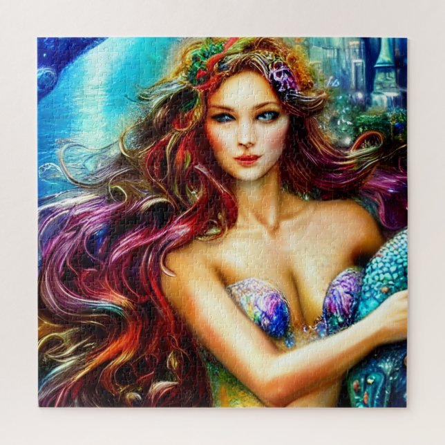 Neptune's Daughter Fantasy Mermaid Art   Jigsaw Puzzle (Vertical)
