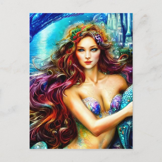 Neptune's Daughter Fantasy Mermaid Art   Postcard (Front)