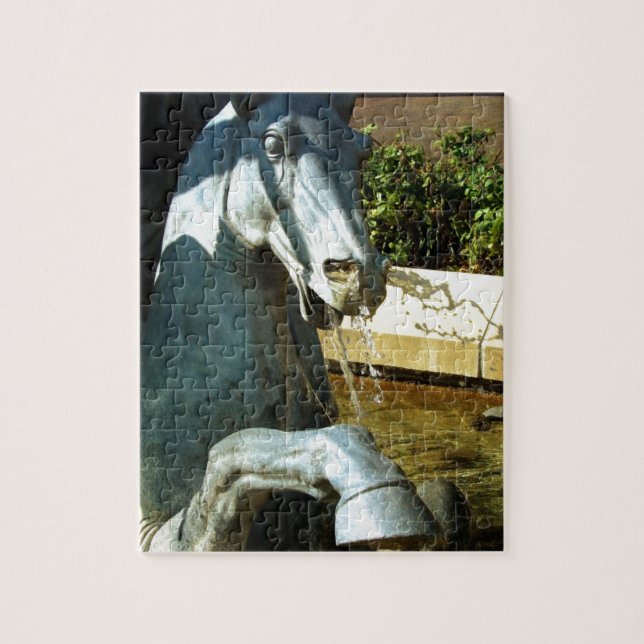 Neptune's Horse, Plaza Fountain Detail 2 Jigsaw Puzzle (Vertical)