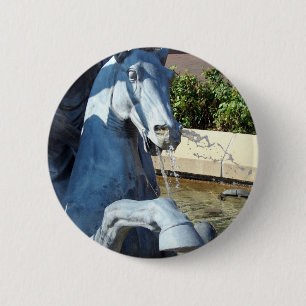 Neptune's Horse, Plaza Fountain Detail 6 Cm Round Badge