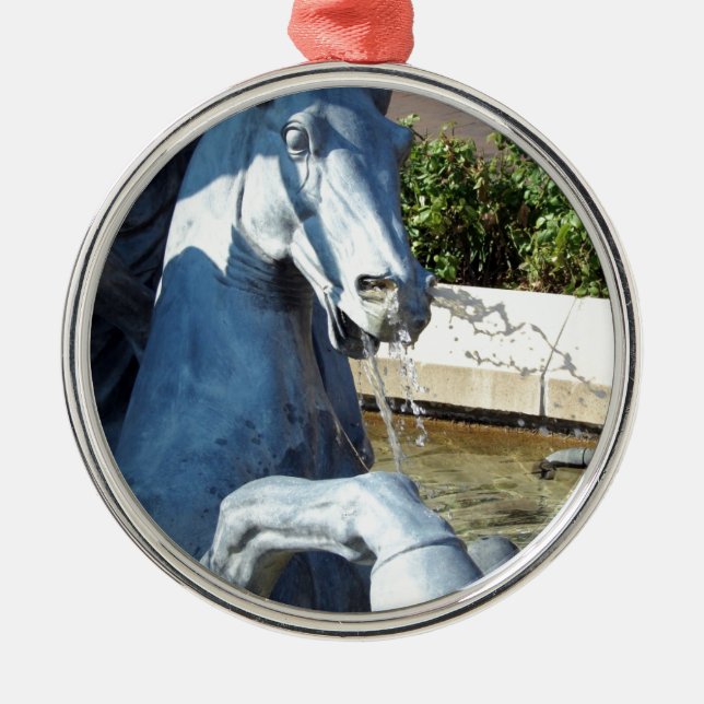 Neptune's Horse, Plaza Fountain Detail Metal Tree Decoration (Front)