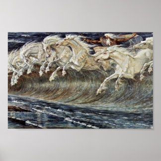 Neptune'S Horses By Crane Walter Poster