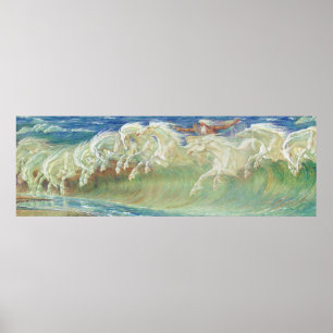 Neptune's Horses by Walter Crane Poster