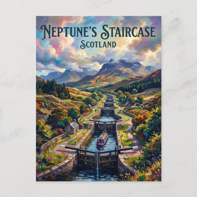 Neptune's Staircase Scotland Postcard (Front)