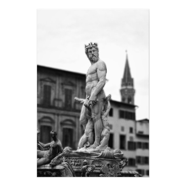Neptune's Statue, Florence, Italy, Large Print (Front)