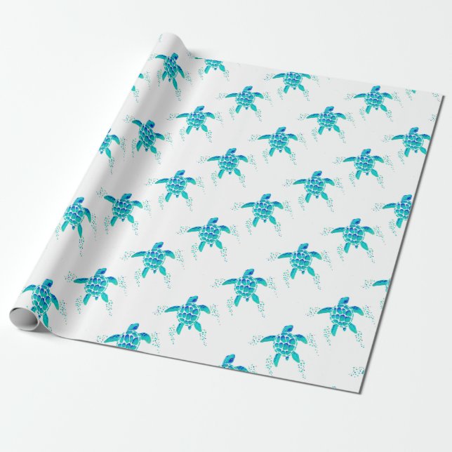 Neptune's Turtle Wrapping Paper (Unrolled)