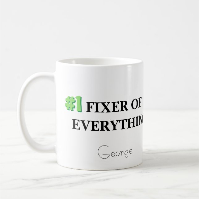 Nerd Award: Fixer of Everything - personalised mug (Left)