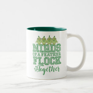 Nerd Bird Funny Nirds of a Feather Flock Together Two-Tone Coffee Mug