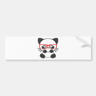 Nerd Cat Bumper Sticker