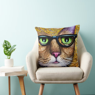 Nerd Cat Cushion
