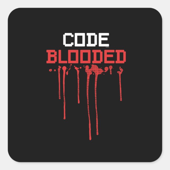 Nerd Code Blooded Halloween Costume Square Sticker (Front)