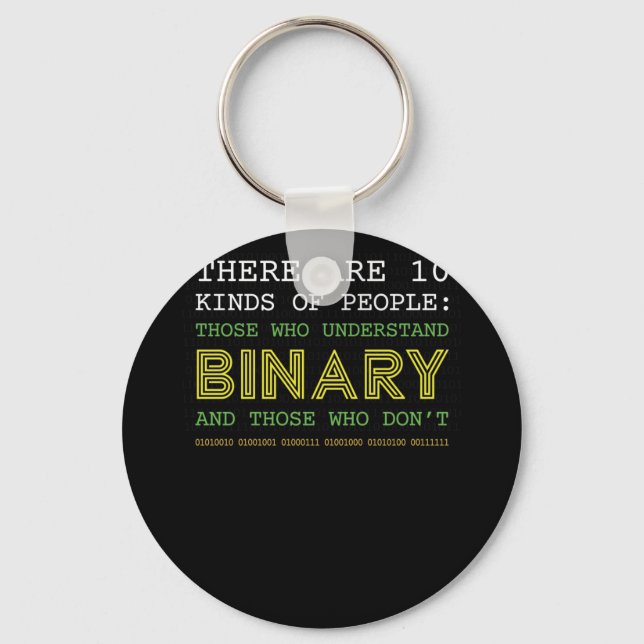 Nerd Computer Binary Code Geek Tees Key Ring (Front)